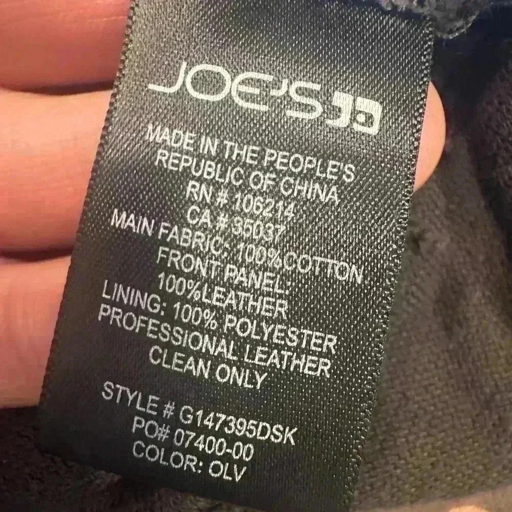 Joes bomber jacket Size Large Charcoal Grey/Black LEATHER and 100% Cotton unisex - Picture 7 of 7